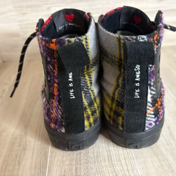 desigual TARTAN HIGH-TOP SNEAKERS plaid textured - Picture 5 of 12